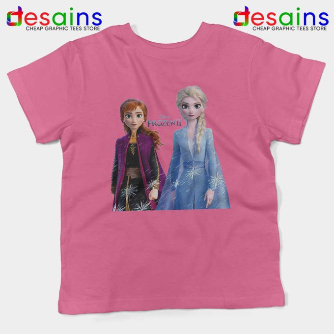 Elsa Anna Frozen 2 Pink Kids Tshirt Disney Film Merch Youth Tee Shirts