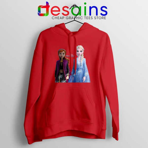 Elsa Anna Frozen 2 Red Hoodie Disney Film Merch Hoodies S-3XL