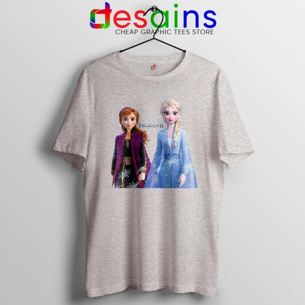 Elsa Anna Frozen 2 Sport Grey Tshirt Disney Film Merch Tee Shirts