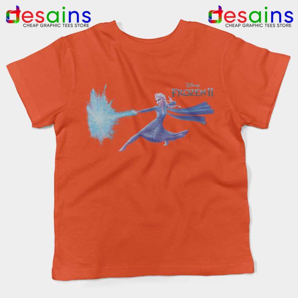 Elsa Frozen 2 Attack Orange Kids Tshirt Disney Frozen Youth Tee Shirts