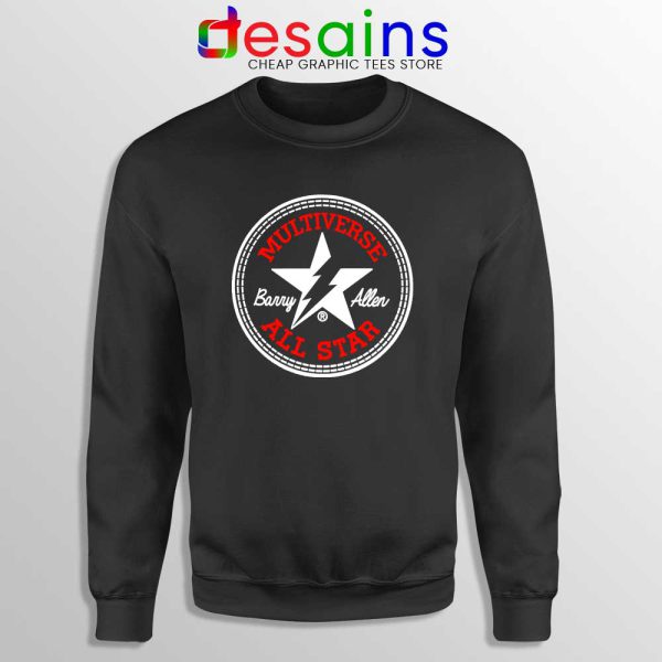 Flash Barry Allen All Star Black Sweatshirt Converse Logo Sweater