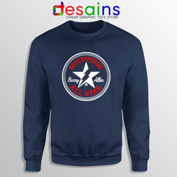 Flash Barry Allen All Star Navy Sweatshirt Converse Logo Sweater