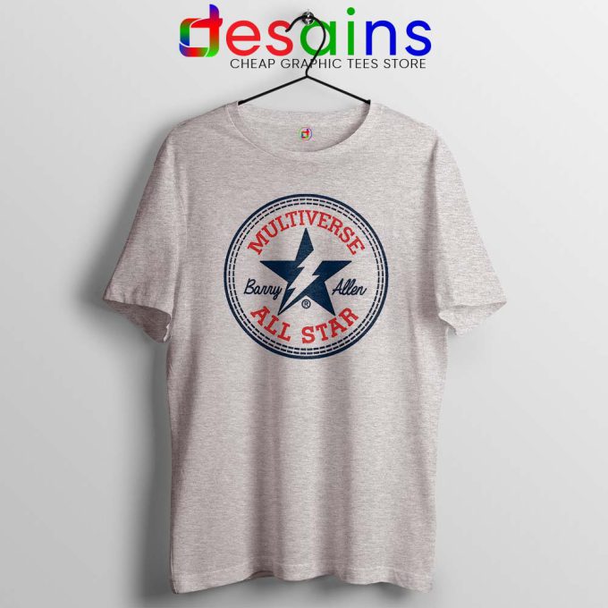 Flash Barry Allen All Star Sport Grey Tshirt Converse Logo Tee Shirts