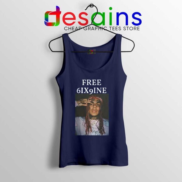 Free 6ix9ine Petition Navy Tank Top Tekashi 6ix9ine Tops Size S-3XL