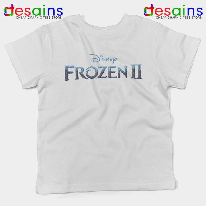 Frozen 2 Logo White Kids Tshirt Custom Youth Tee Shirts Dinsey Frozen