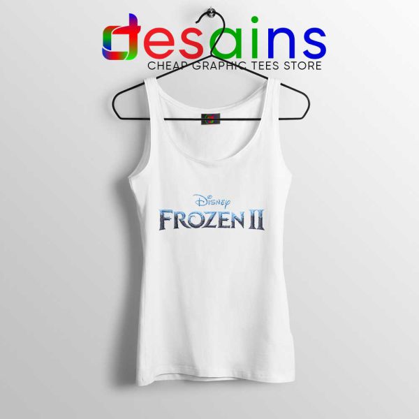 Frozen 2 Logo White Tank Top Cheap Custom Tank Tops Dinsey Frozen S-3XL