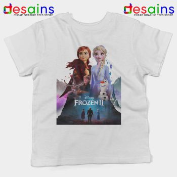 Frozen 2 Poster Art White Kids Tshirt Dinsey Frozen Film Youth Tee Shirts