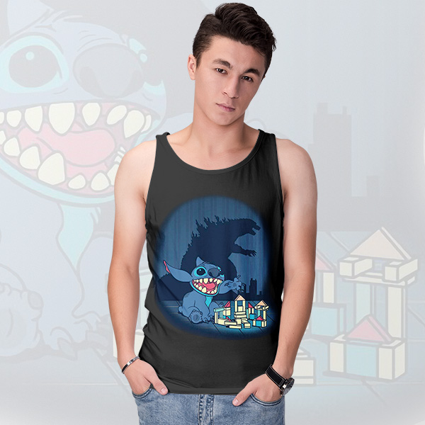 Funny Stitch Godzilla King of the Monsters Tank Top