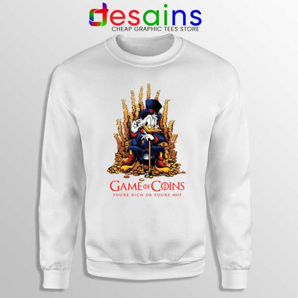 Game of Coins DuckTales White Sweatshirt Game Of Thrones DuckTales