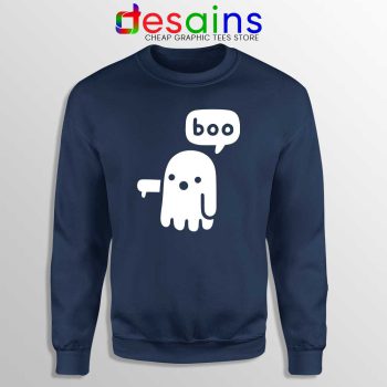 Ghost Boo Navy Sweatshirt Ghost Of Disapproval Sweater Halloween S-3XL