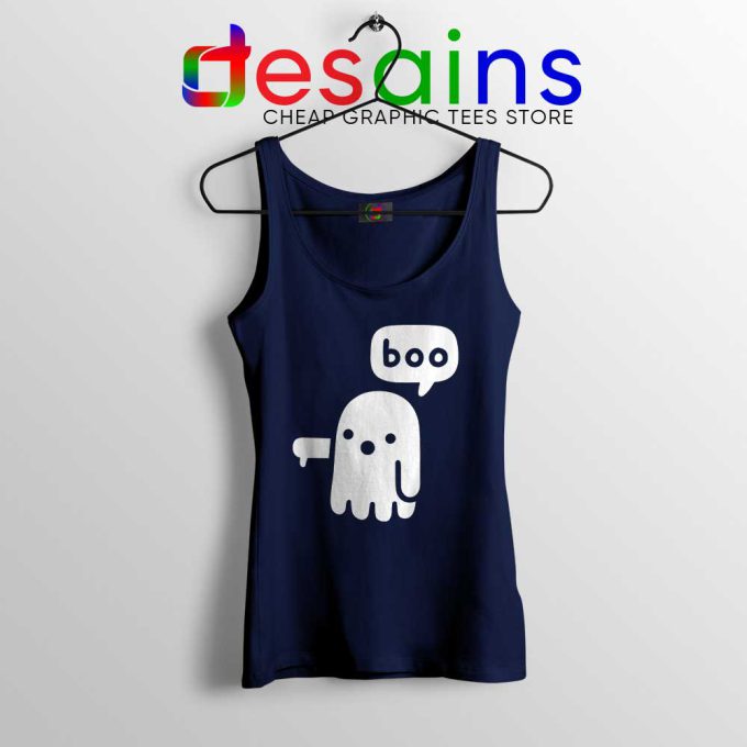 Ghost Boo Navy Tank Top Ghost Of Disapproval Tank Tops Halloween S-3XL