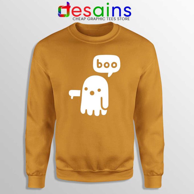 Ghost Boo Orange Sweatshirt Ghost Of Disapproval Sweater Halloween S-3XL
