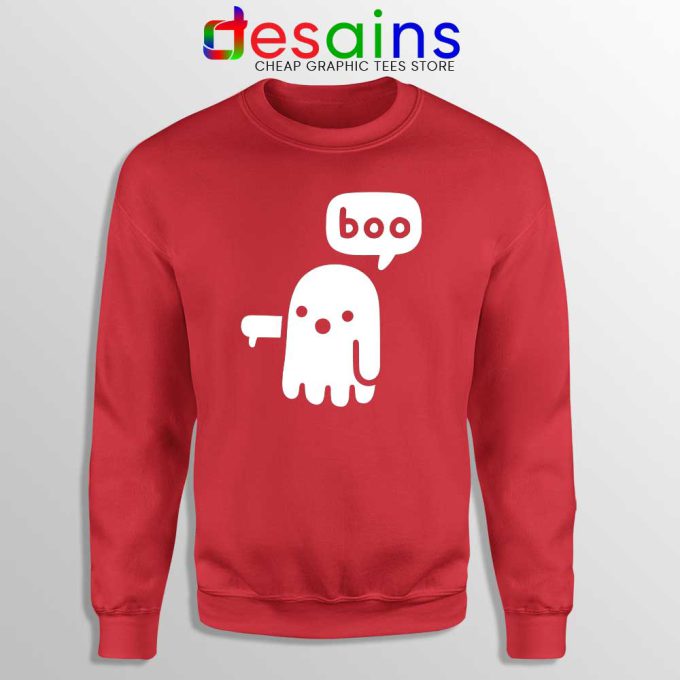 Ghost Boo Red Sweatshirt Ghost Of Disapproval Sweater Halloween S-3XL