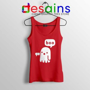 Ghost Boo Red Tank Top Ghost Of Disapproval Tank Tops Halloween S-3XL