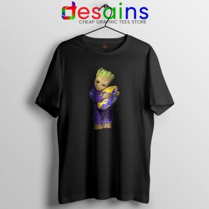 Groot I Love Baltimore Ravens Black Tshirt Guardian of the Galaxy NFL Tees