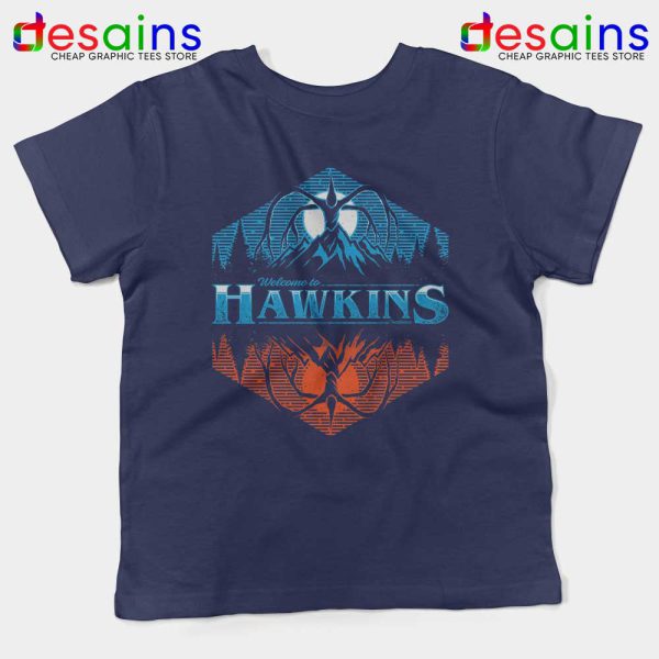 Hawkins Indiana Navy Kids Tshirt Stranger Things Season 3 Youth Tee Shirts