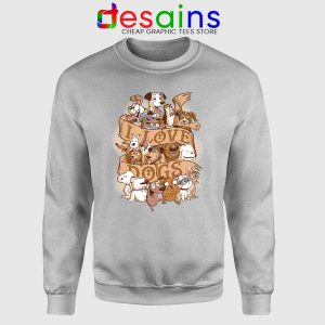 I Love Dogs Sport Grey Sweatshirt Love My Pug Sweater GILDAN S-3XL