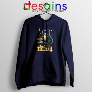 Im Intolerant to Lactose and Idiots Navy Hoodie Cat Meme Hoodies