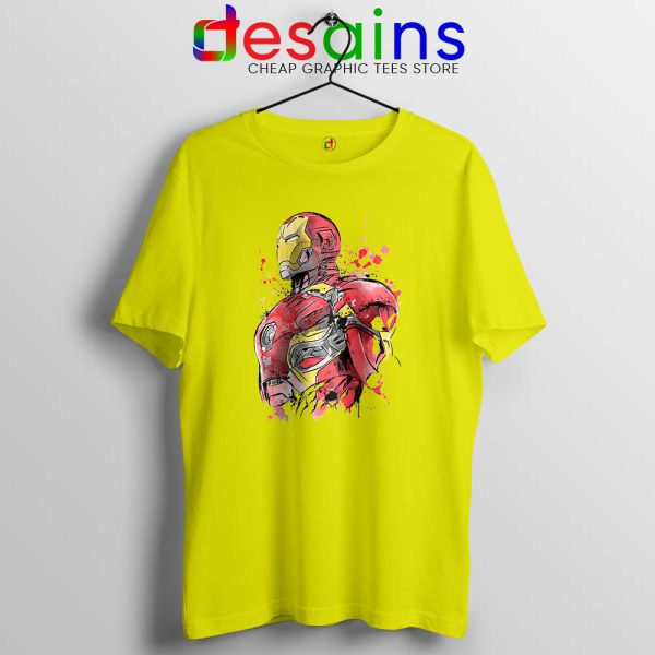 Iron Man Hurt Yellow Tshirt Hurt Tony Stark Tee Shirts Size S-3XL
