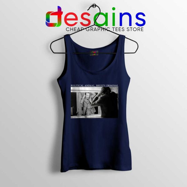 Jacques Chirac Political Animal Navy Tank Top Breezy Criminal Tops S-3XL