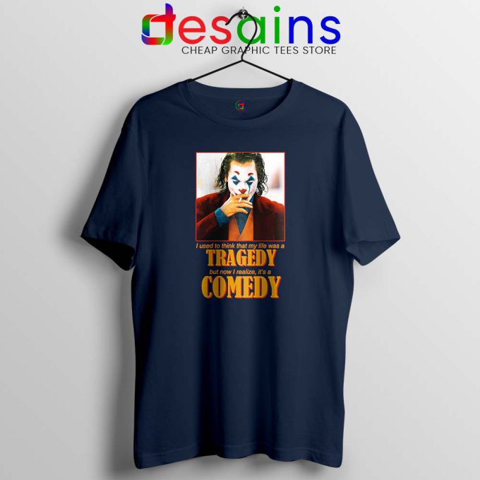 Joker 2019 Arthur Fleck Navy Tshirt Joker Film Tee Shirts Size S-3XL