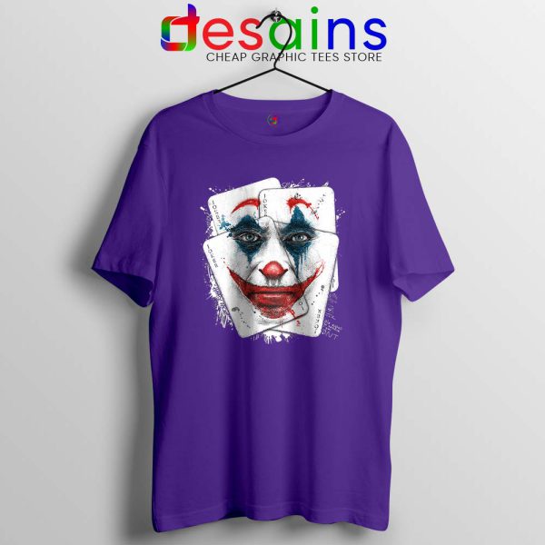 Joker Card Arthur Fleck Violet Tshirt Joker 2019 Film Tee Shirts