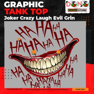 Joker Crazy Laugh Evil Grin Graphic Tank Top
