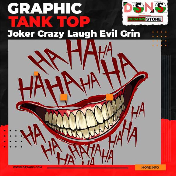 Joker Crazy Laugh Evil Grin Graphic Tank Top