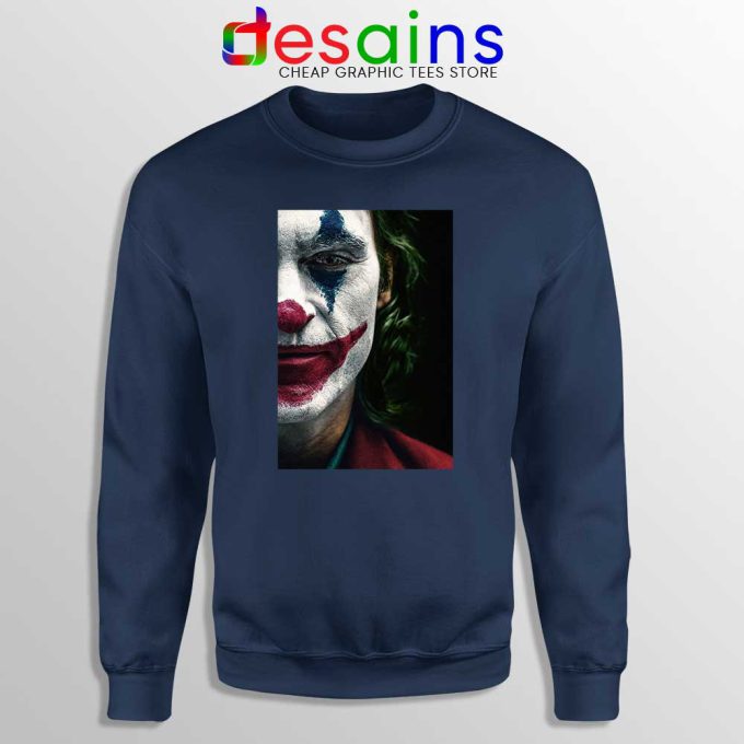 Joker Face Poster Navy Sweatshirt Film Joker 2019 Sweater S-3XL