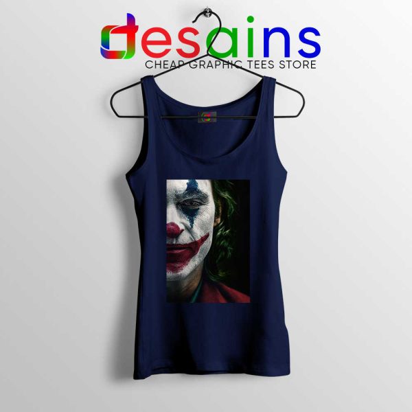 Joker Face Poster Navy Tank Top Film Joker 2019 Tank Tops S-3XL