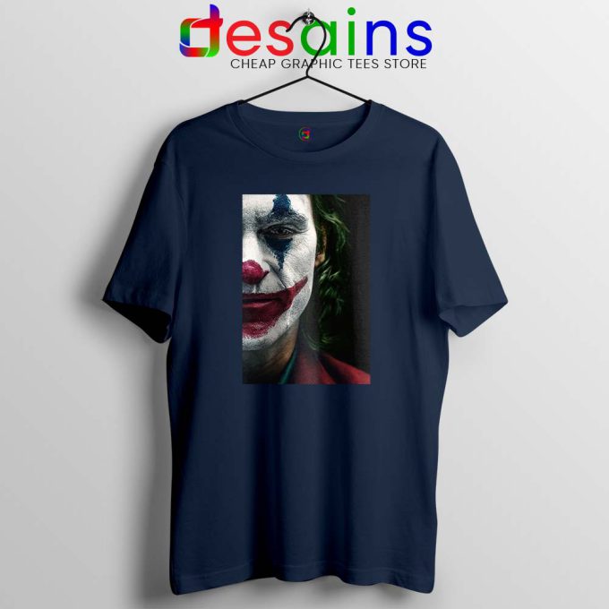 Joker Face Poster Navy Tshirt Film Joker 2019 Tee Shirts GILDAN S-3XL