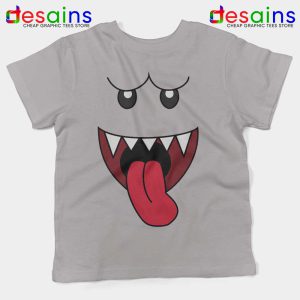 King Boo Super Mario Light Grey Kids Tshirt Ghosts Mario and Yoshi Youth Tees