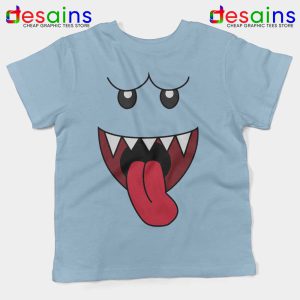 King Boo Super Mario Sky Blue Kids Tshirt Ghosts Mario and Yoshi Youth Tees