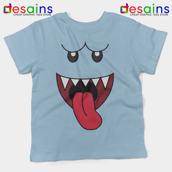 King Boo Super Mario Sky Blue Kids Tshirt Ghosts Mario and Yoshi Youth Tees