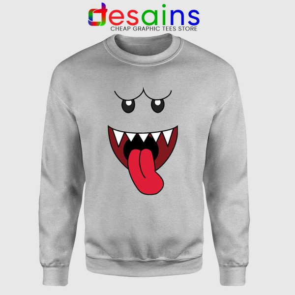 King Boo Super Mario Sport Grey Sweatshirt Ghosts Mario and Yoshi Sweater