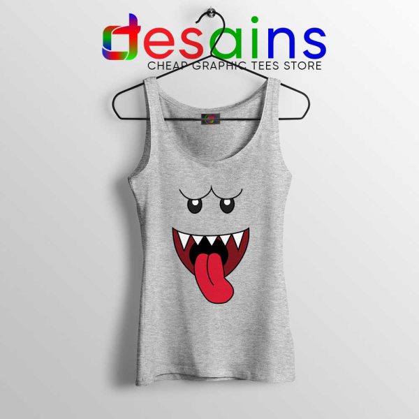 King Boo Super Mario Sport Grey Tank Top Ghosts Mario and Yoshi Tops S-3XL