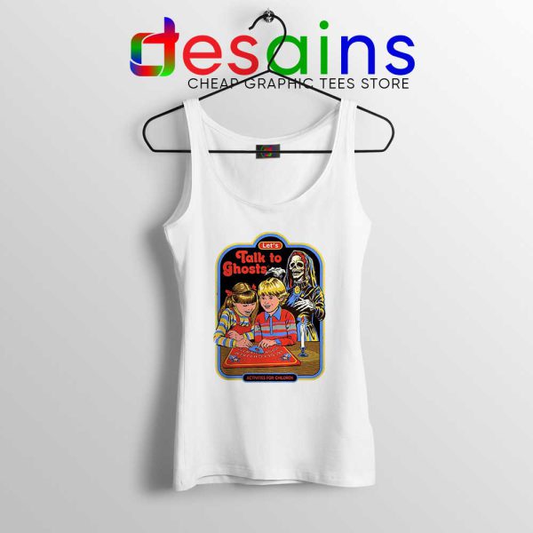 Lets Talk to Ghosts White Tank Top Halloween Gifts Tank Tops S-3XL