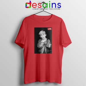 Macaulay Culkin Life Actor Red Tshirt Celebrity Tee Shirts S-3XL