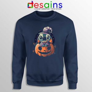 Ohana Pumpkin Halloween Navy Sweatshirt Stitch Ohana Sweater S-3XL