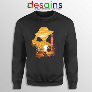 One Piece Manga Luffy Black Sweatshirt Posters One Piece Sweater