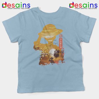 One Piece Manga Luffy Light Blue Kids Tshirt Posters One Piece Youth Tees
