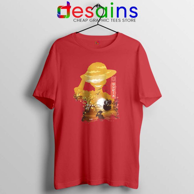 One Piece Manga Luffy Red Tshirt Posters One Piece Tee Shirts