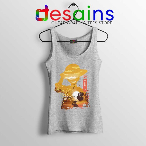 One Piece Manga Luffy Sport Grey Tank Top Posters One Piece Tank Tops