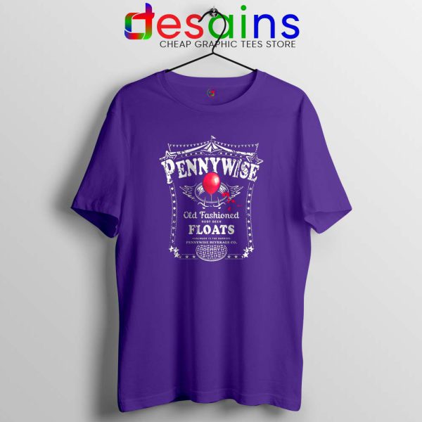 Pennywise Floats Violet Tshirt IT Film Character Tee Shirts S-3XL