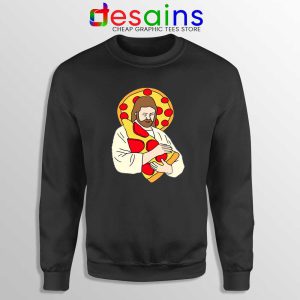 Pizza Jesus Black Sweatshirt Christmas Day Pizza Ugly Sweater S-3XL