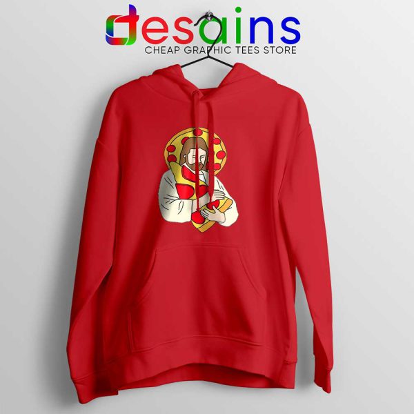 Pizza Jesus Red Hoodie Christmas Day Pizza Hoodies Size S-2XL