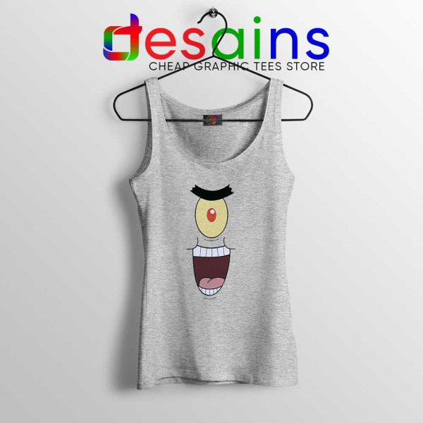 Plankton Evil Laugh Sport Grey Tank Top Spongebob Plankton Size S-3XL