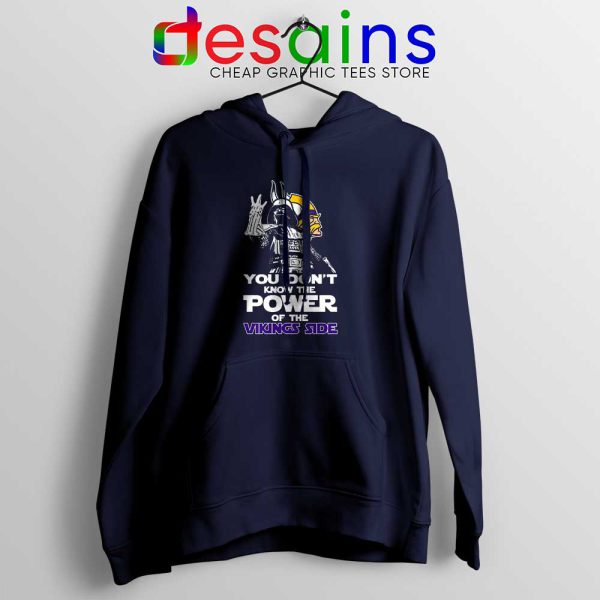 Power Of The Vikings Side Navy Hoodie Star Wars Minnesota Vikings Hoodies