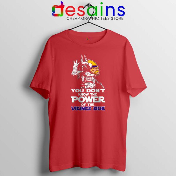 Power Of The Vikings Side Red Tshirt Star Wars Minnesota Vikings Tees