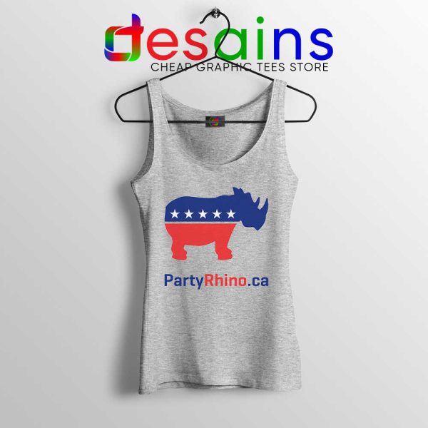 Rhino Party Logo Sport Grey Tank Top Rhinoceros Party Tank Tops S-3XL